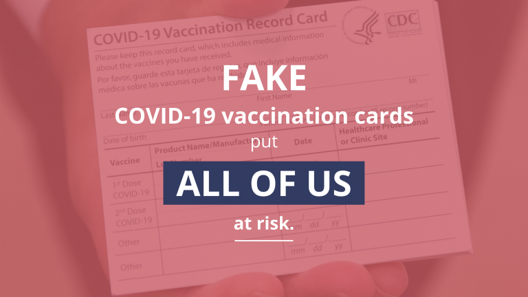 COVID-19 Vaccination Cards Scams (Twitter) - Delaware Department of