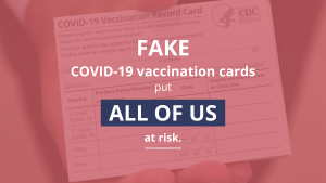 Fake COVID-19 vaccination cards