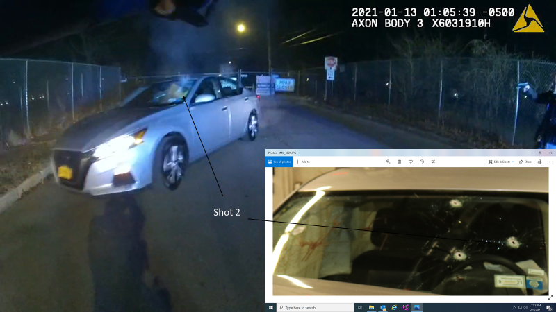 Photo of Shot 2 from Officer Ieradi’s body-cam footage.