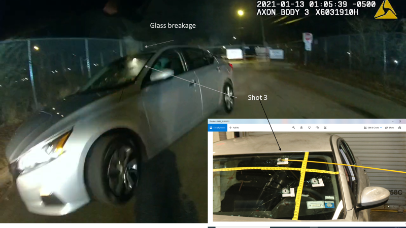 Photo of Shot 3 from Officer Ieradi’s body-cam footage.